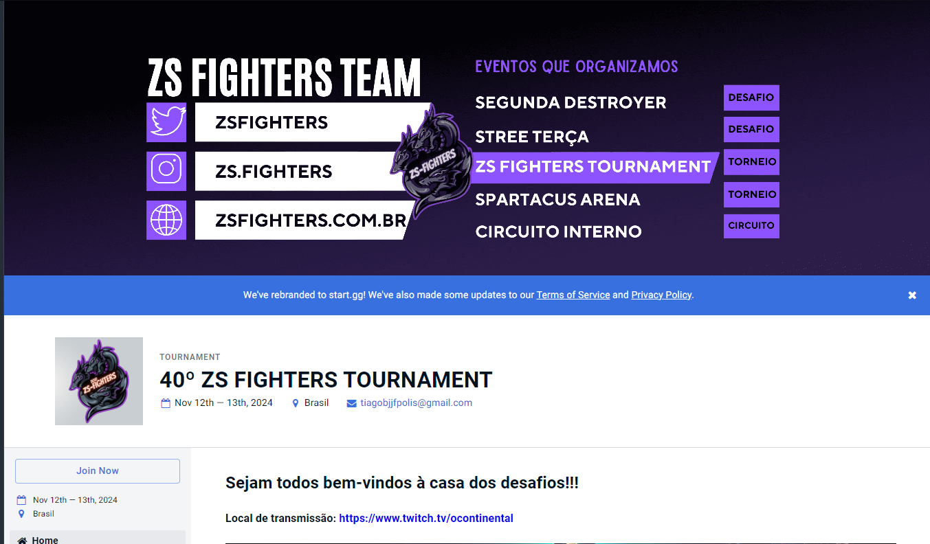 É hoje! 40º ZS-Tournament SF6 – Torneio de Liga aberta, participe!