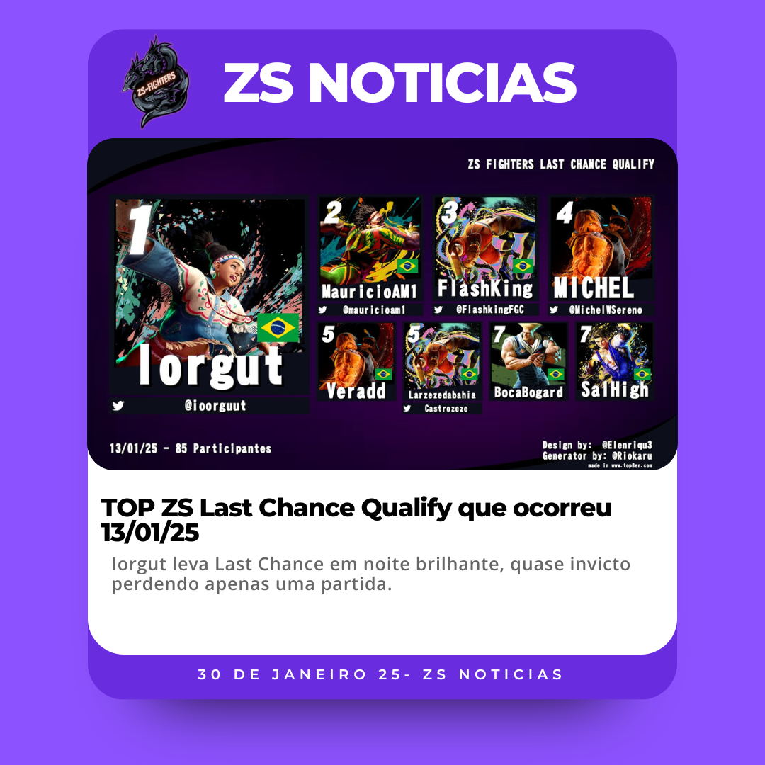 TOP ZS Last Chance Qualify que ocorreu 13/01/25