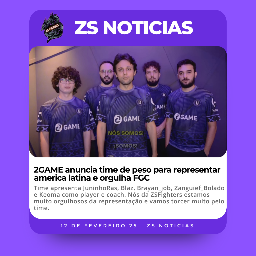 2GAME anuncia time de peso para representar america latina e orgulha FGC