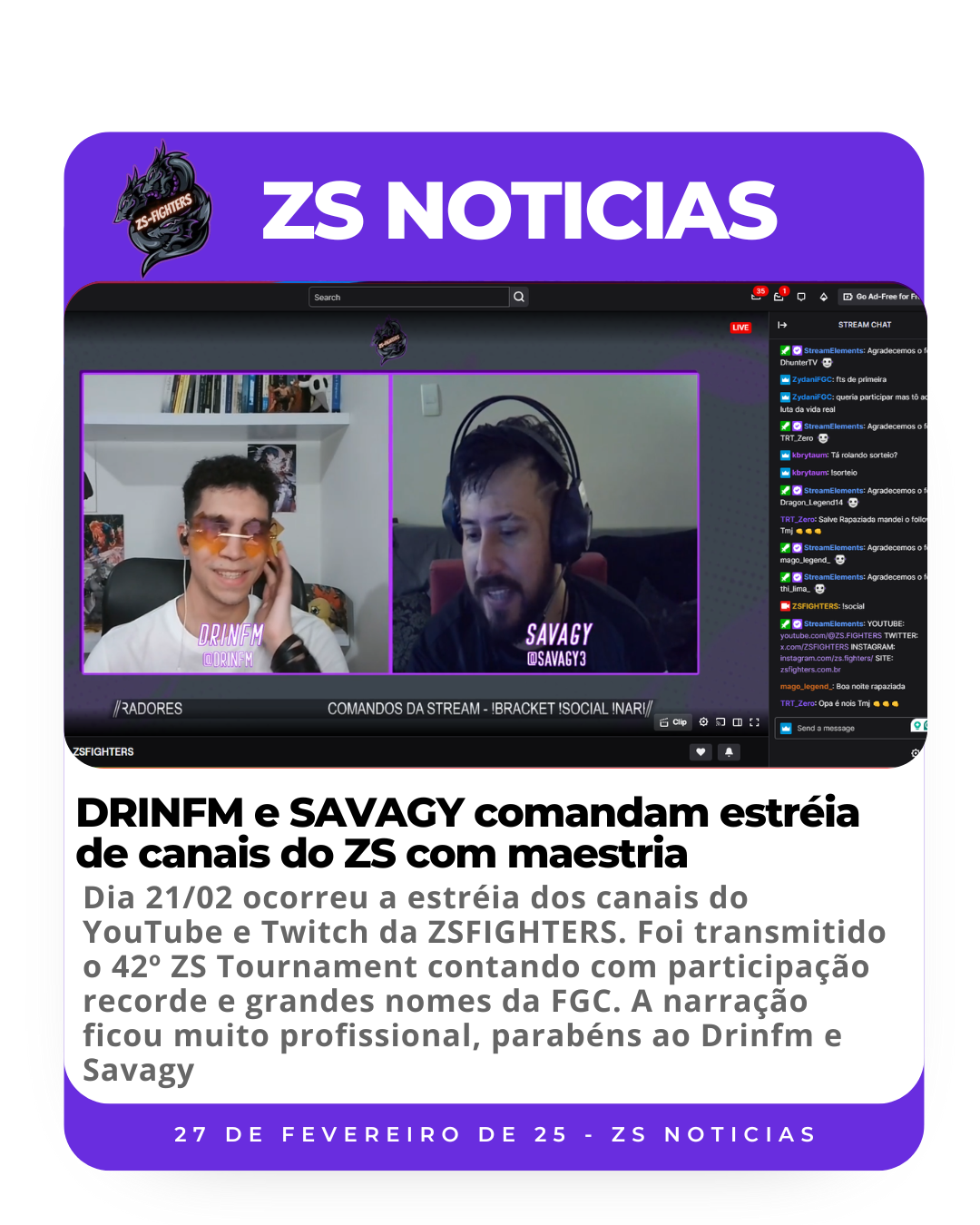 DRINFM e SAVAGY comandam estréia de canais do ZS com maestria