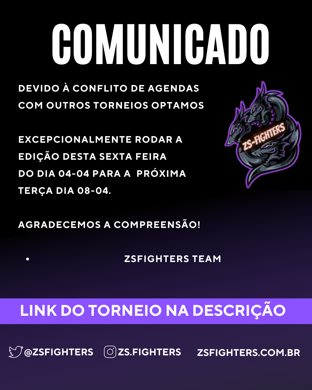 Comunicado – ZS Tournament