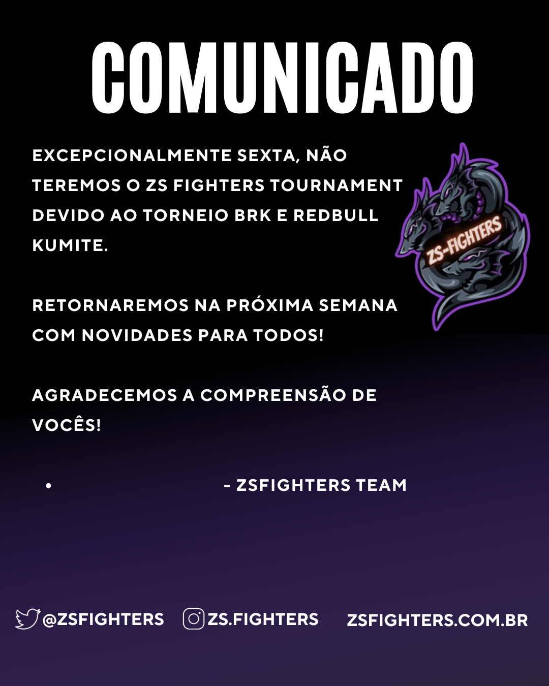 Comunicado – ZS Tournament