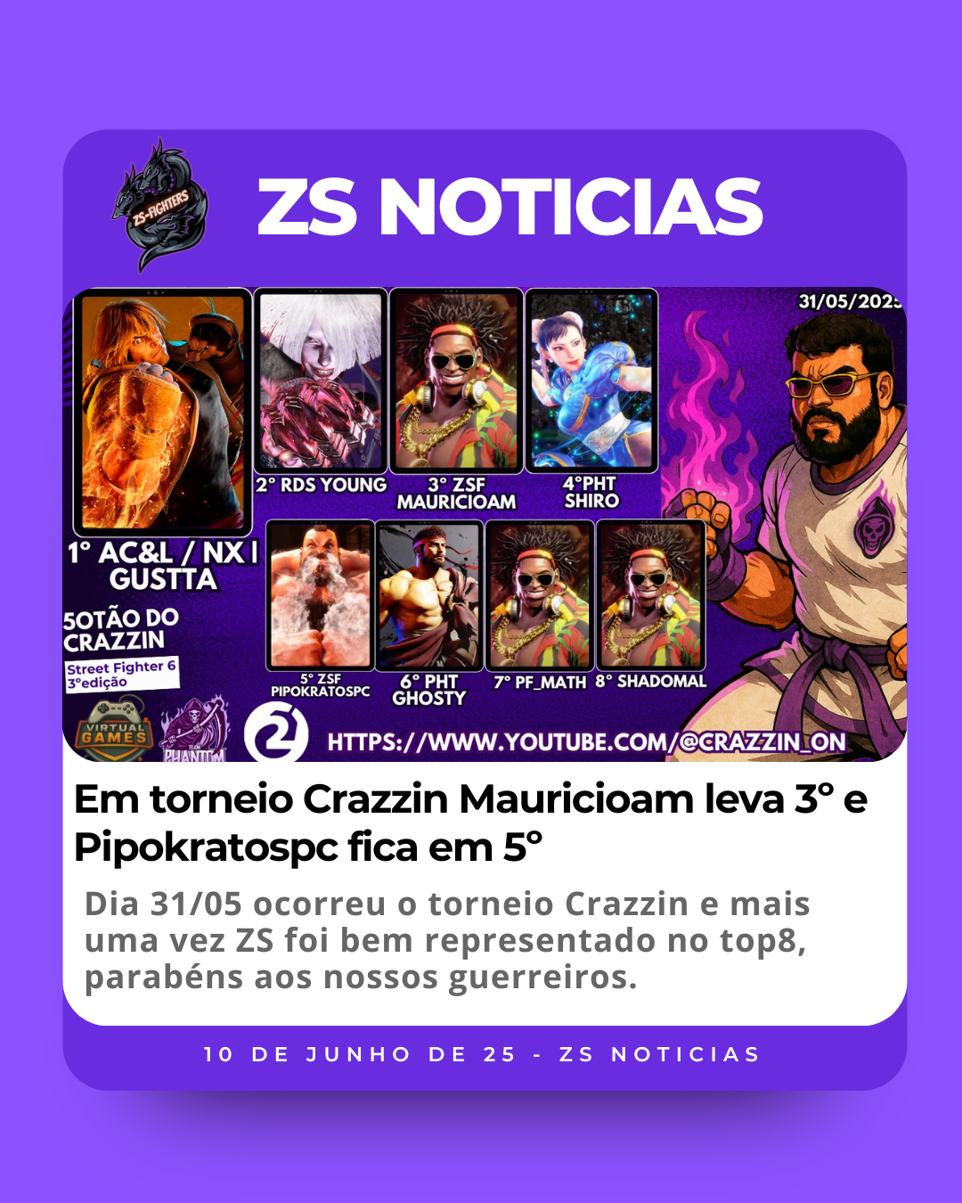 Em torneio Crazzin Mauricioam leva 3º e Pipokratospc fica em 5º