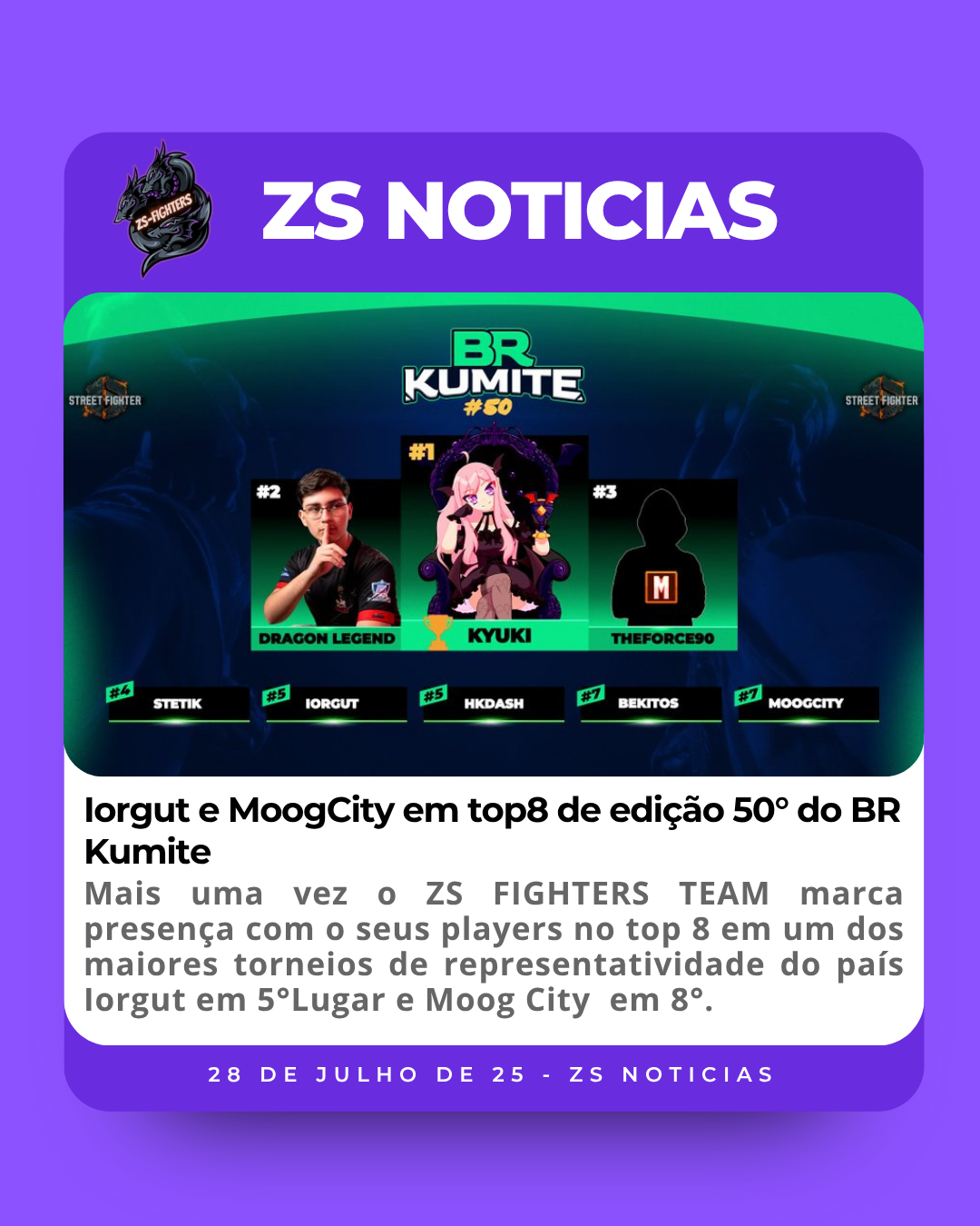 Iorgut e MoogCity em top8 de edição 50° do BR Kumite