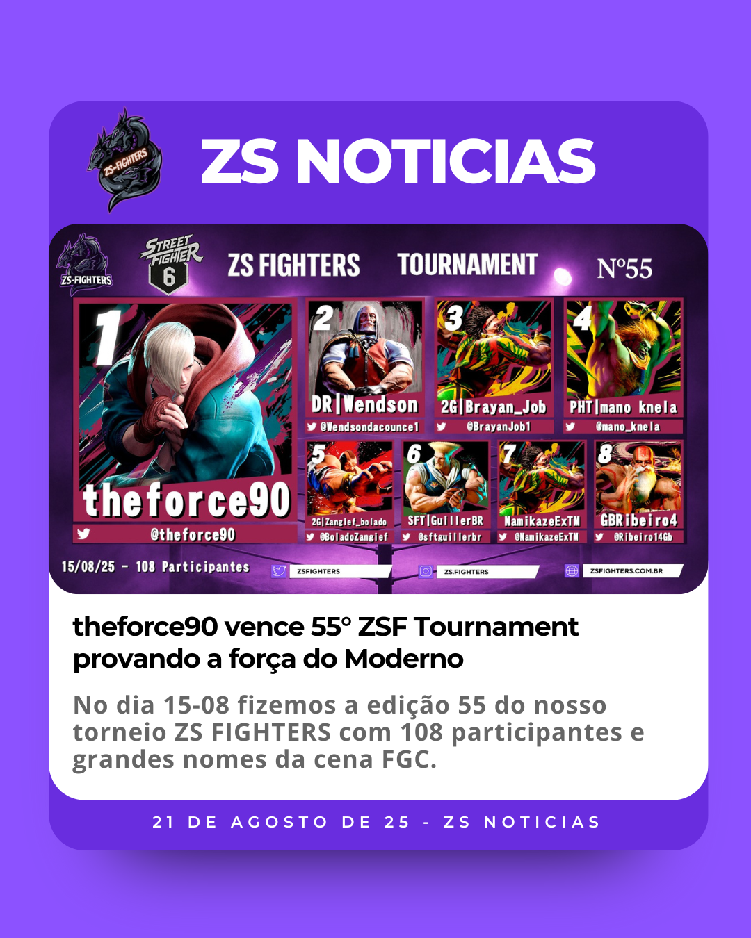 theforce90 vence 55° ZSF Tournament provando a força do Moderno